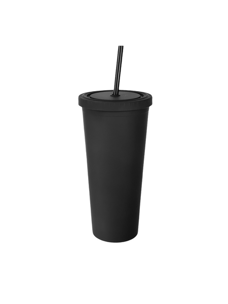 Pre- Drilled Double Wall Tumbler, Clear Lid/Straw – REMA