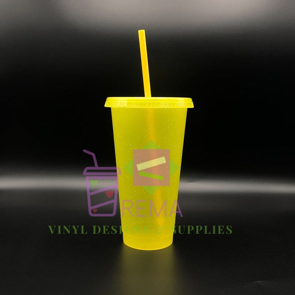 24oz Glitter Cold Cups, The Neon Collection Purple 5 Pack – Cali