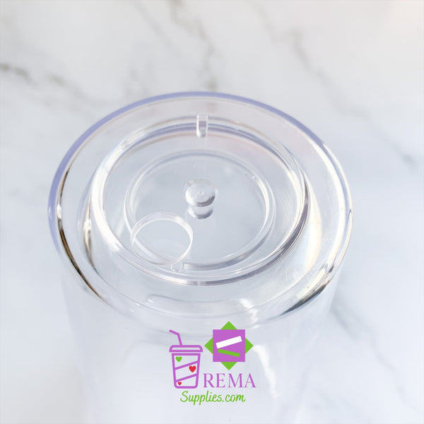 Pre- Drilled Double Wall Tumbler, Clear Lid/Straw – REMA